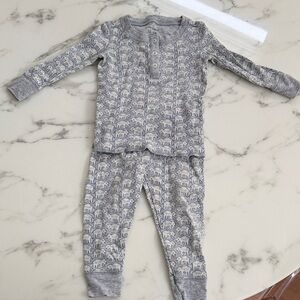 Gray Elephant Print Kids Pajamas